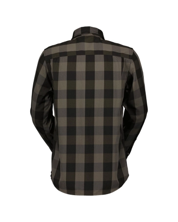 Chemise manches longues Homme TRAIL FLOW CHECK Vert/Noir