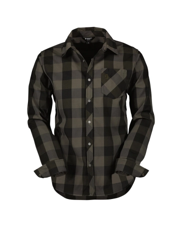 Chemise manches longues Homme TRAIL FLOW CHECK Vert/Noir