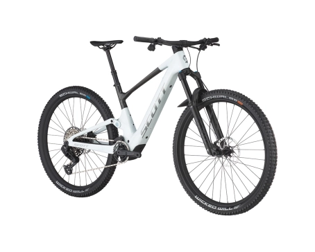 VTT électrique tout suspendu Unisexe LUMEN 905 Blanc Cumulus/Noir Carbone