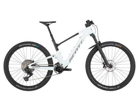 VTT électrique tout suspendu Unisexe LUMEN 905 Blanc Cumulus/Noir Carbone