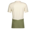 T-shirt manches courtes Femme TRAIL VERTIC ZIP Vert Foin/Blanc Coton - Image 2/2