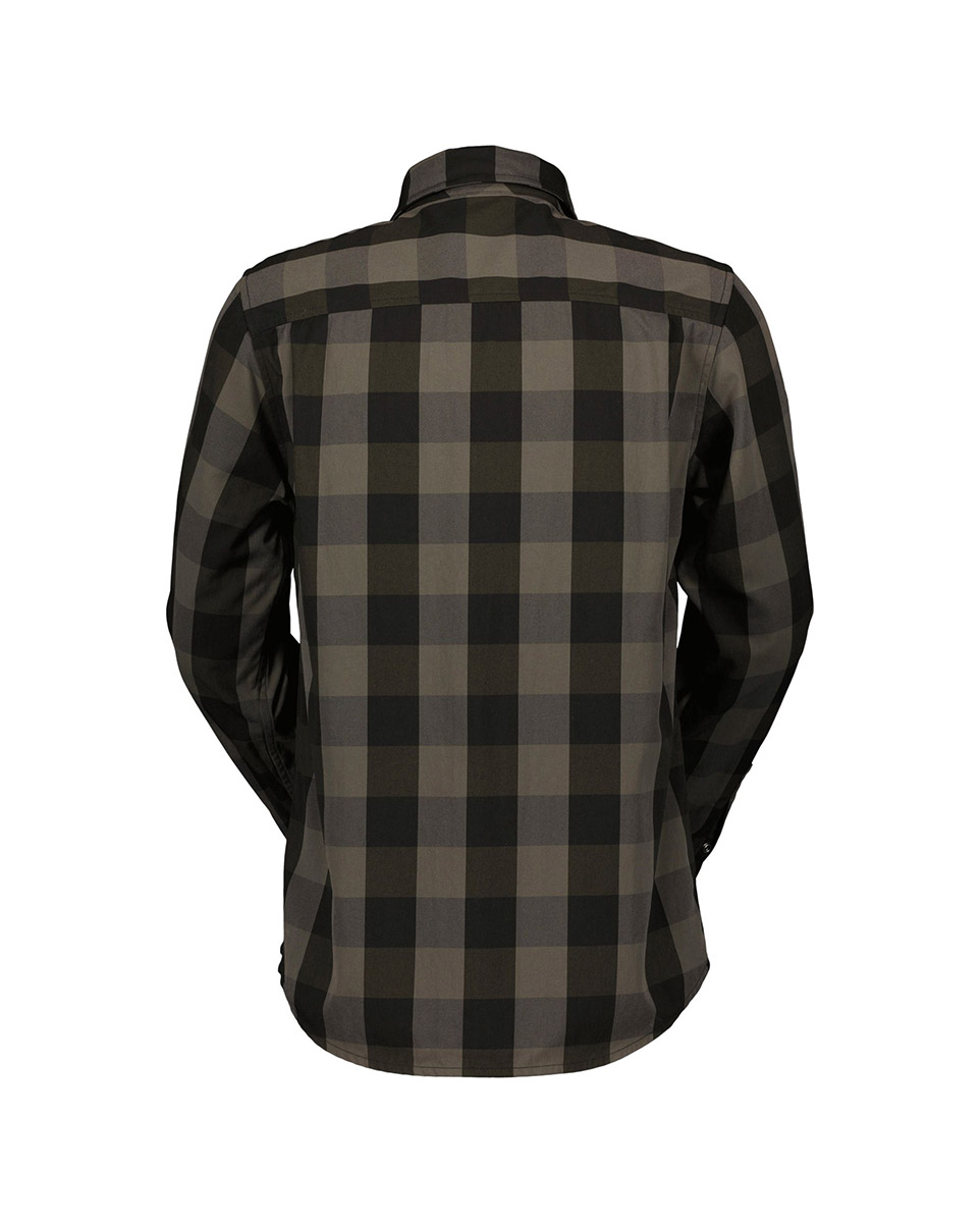 Chemise manches longues Homme TRAIL FLOW CHECK Vert/Noir