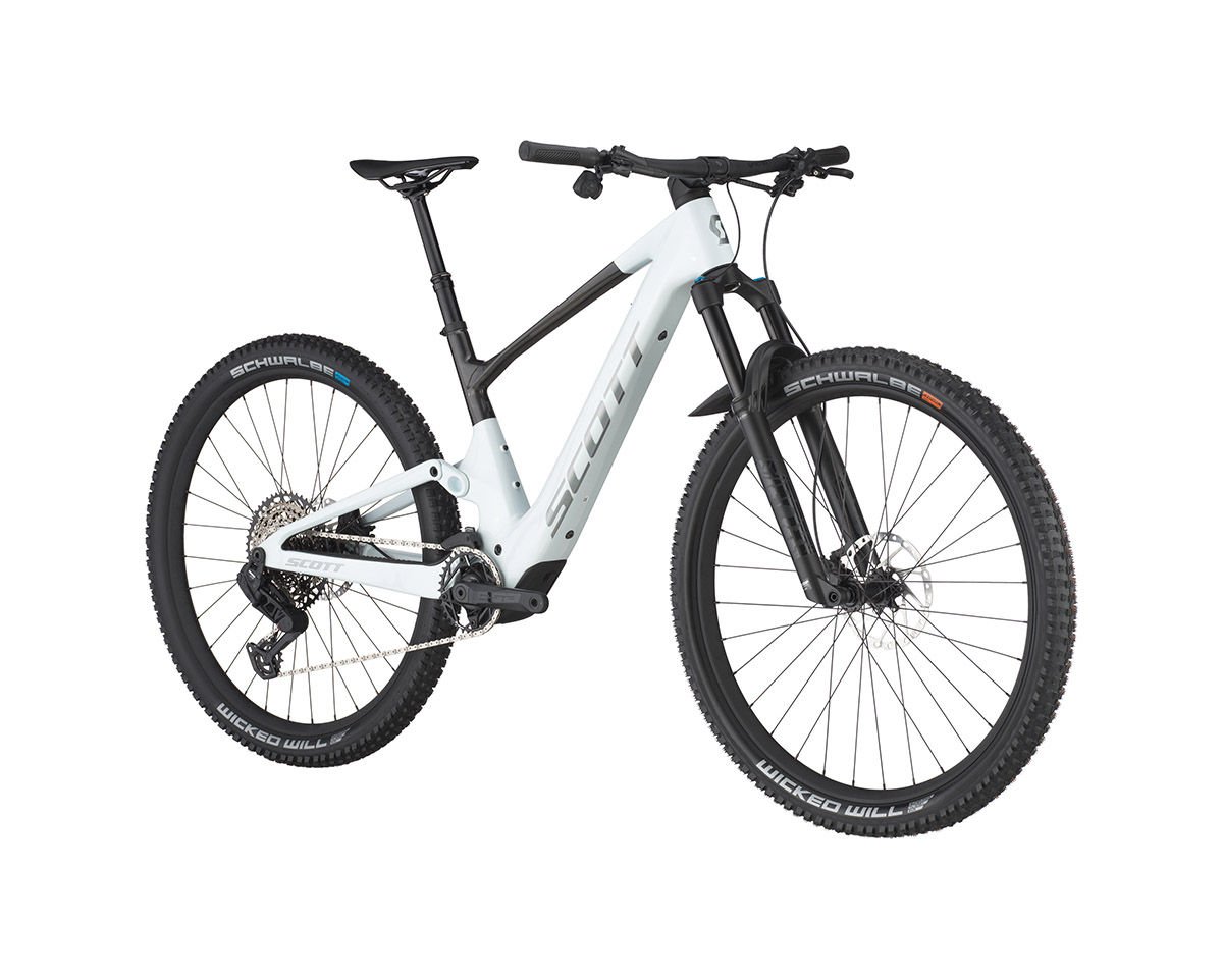 VTT électrique tout suspendu Unisexe LUMEN 905 Blanc Cumulus/Noir Carbone